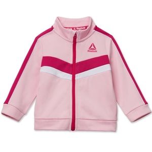 NEW Reebok Track Jacket Baby Girl 0-3M Infant Lightweight Pink Athleisure Zip-up